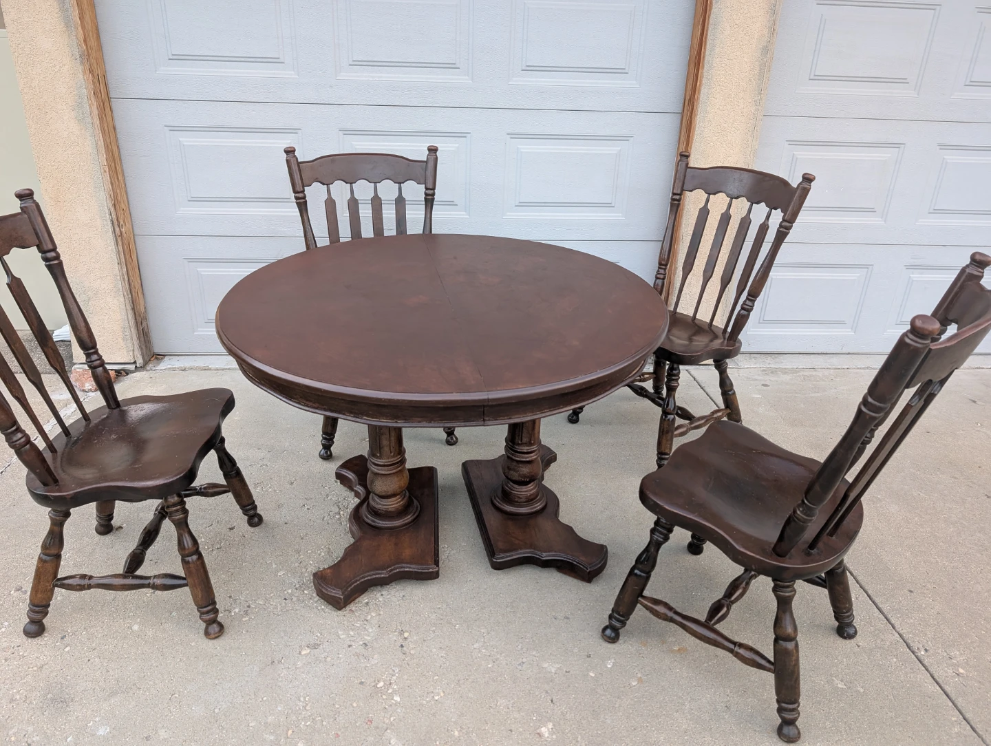 Solid Wood Dining Table and 4 Chairs Set