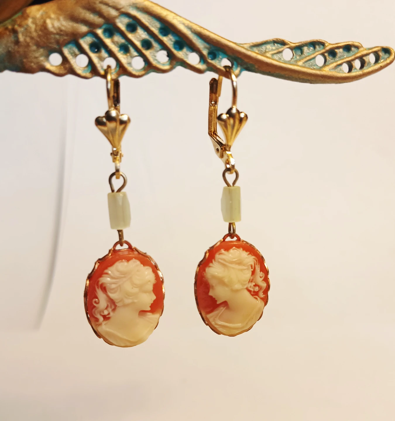 Cameo Leverback Earrings