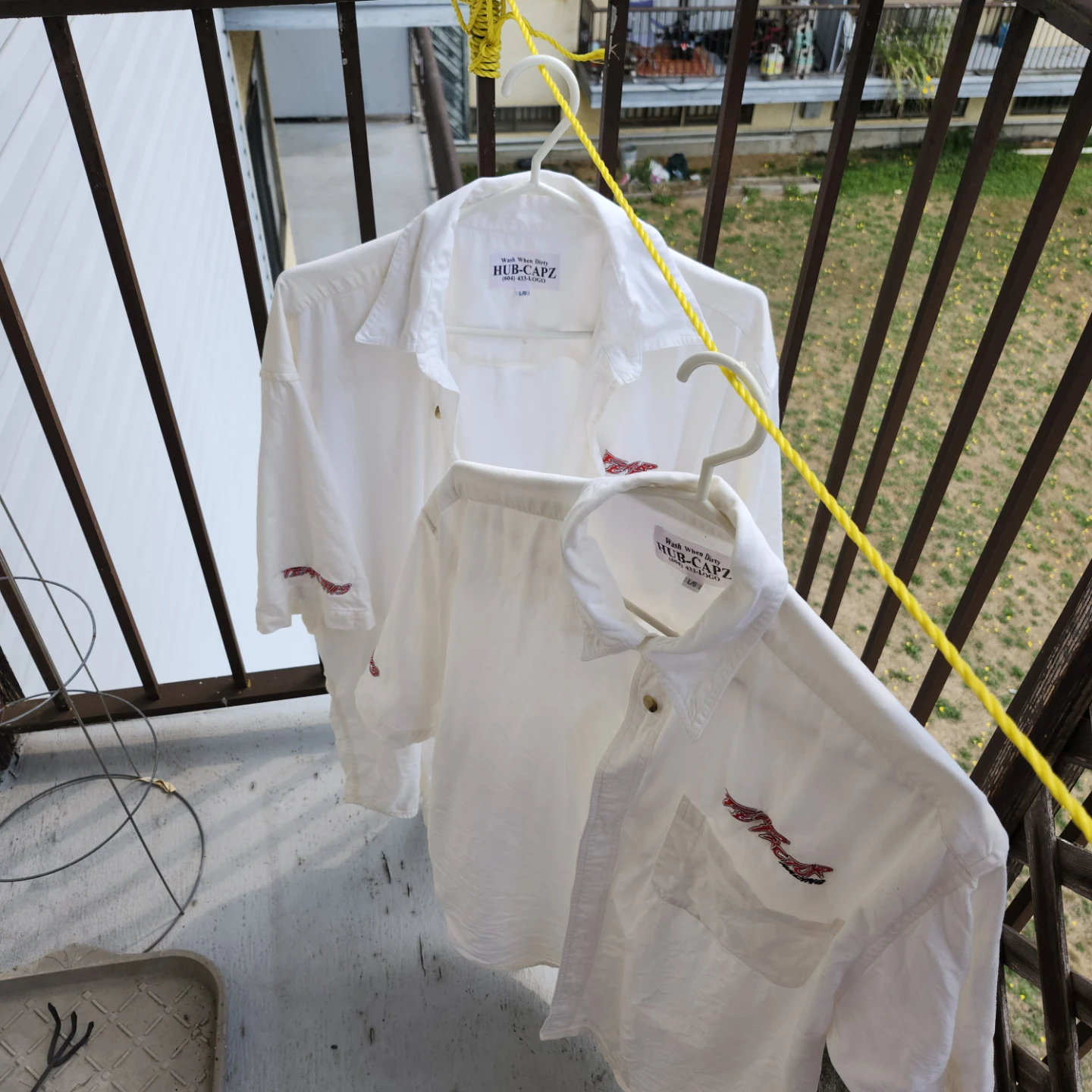 2 HUB-CAPZ Fear Factor Racing White Button-Up Shirts Size L/G - photo 3