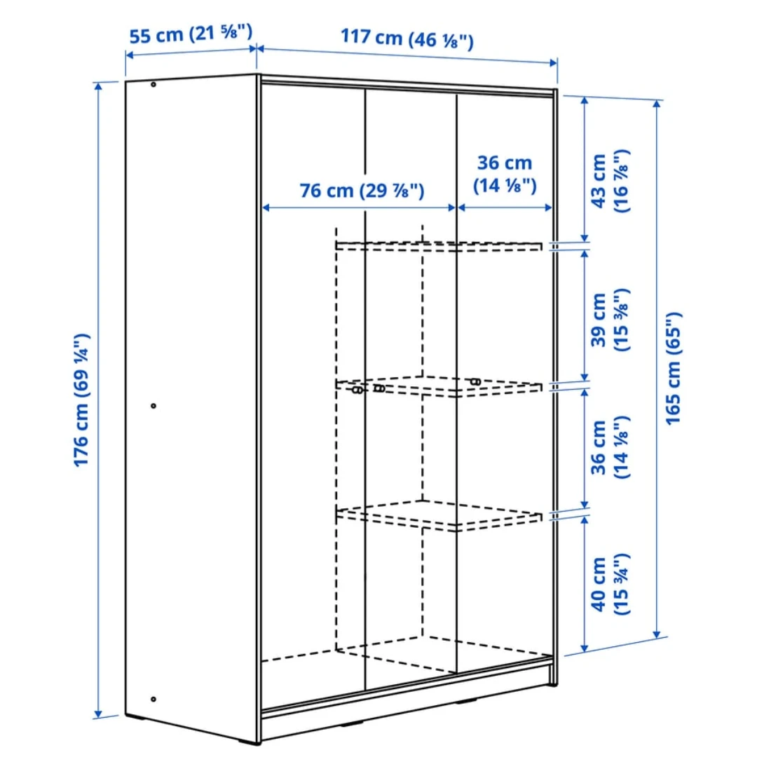 White 3-Door Wardrobe - photo 2