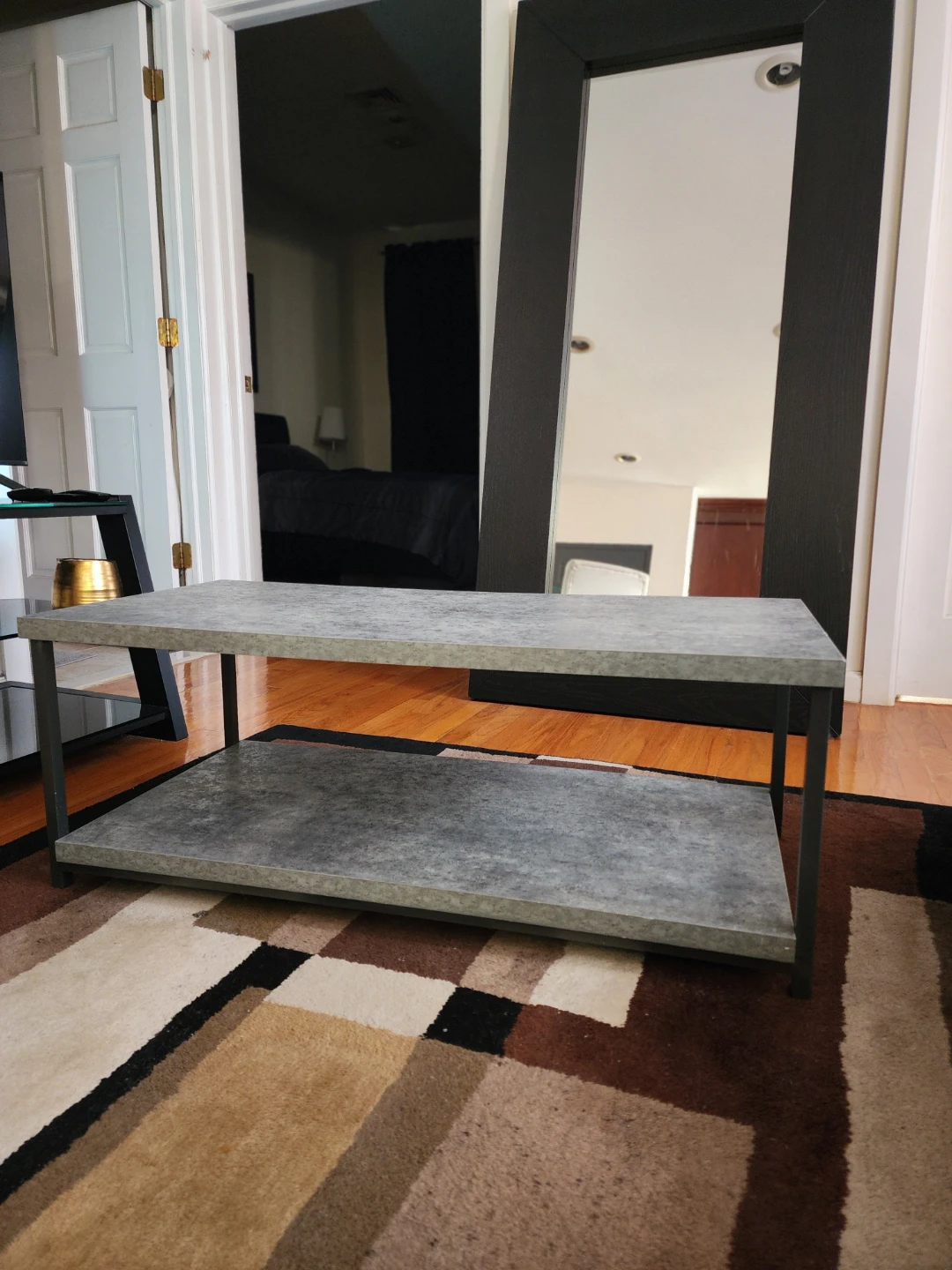 Jamestown Rustic Slate Concrete Coffee Table with Storage Shelf - photo 3