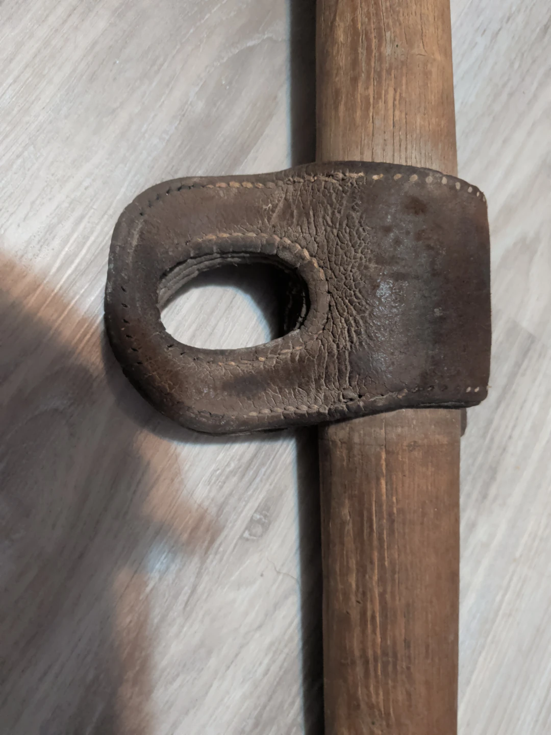Vintage Wooden Neck Yoke with Leather Strap - photo 3