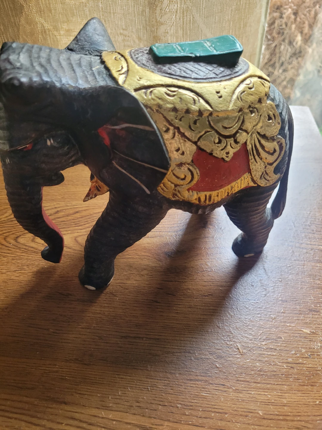 Carved wood elephant - photo 2