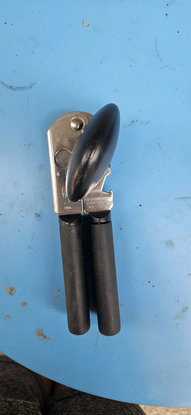 Manual Can Opener with Black Handles
