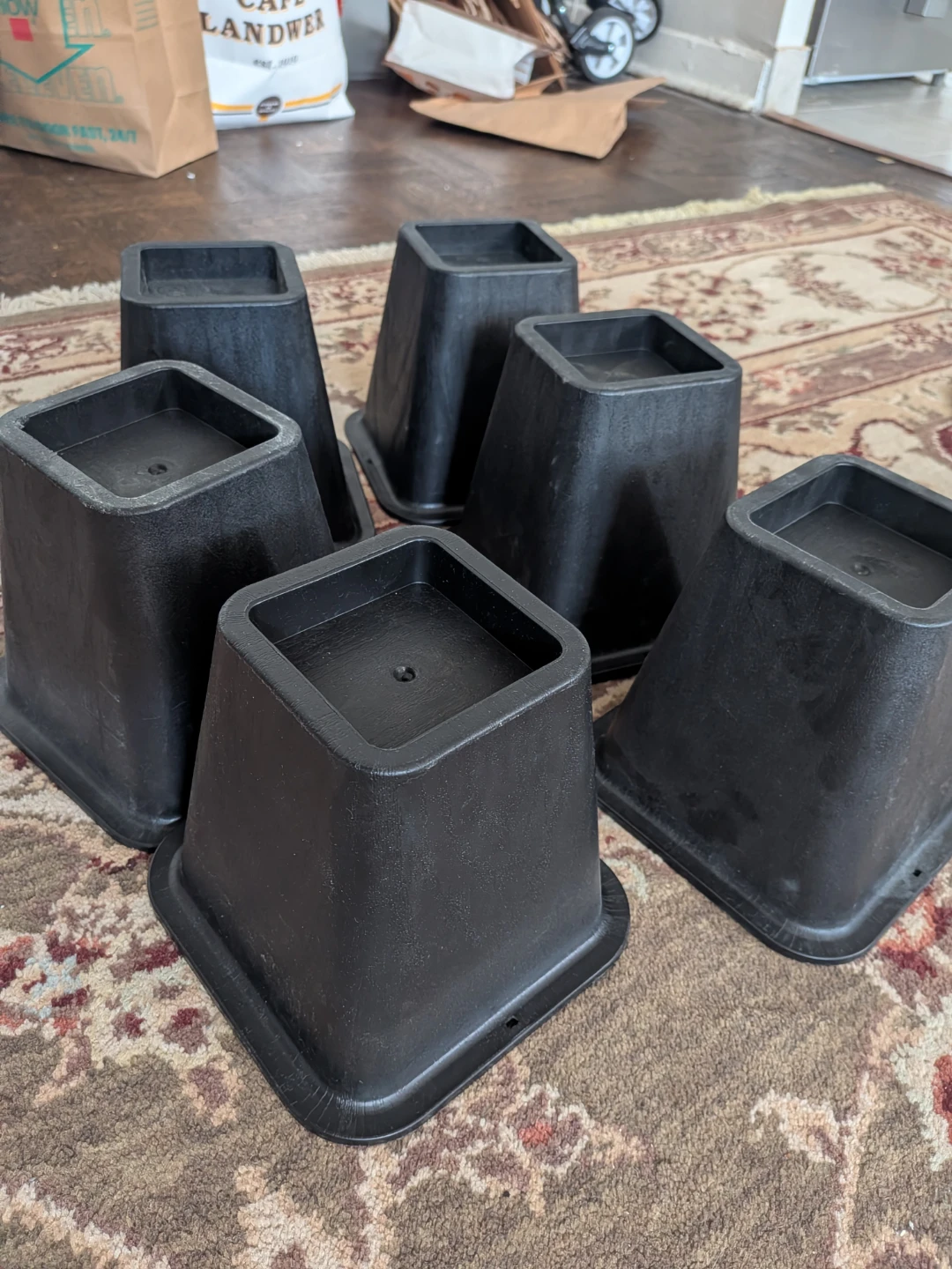 Set of 6 Black Bed Risers