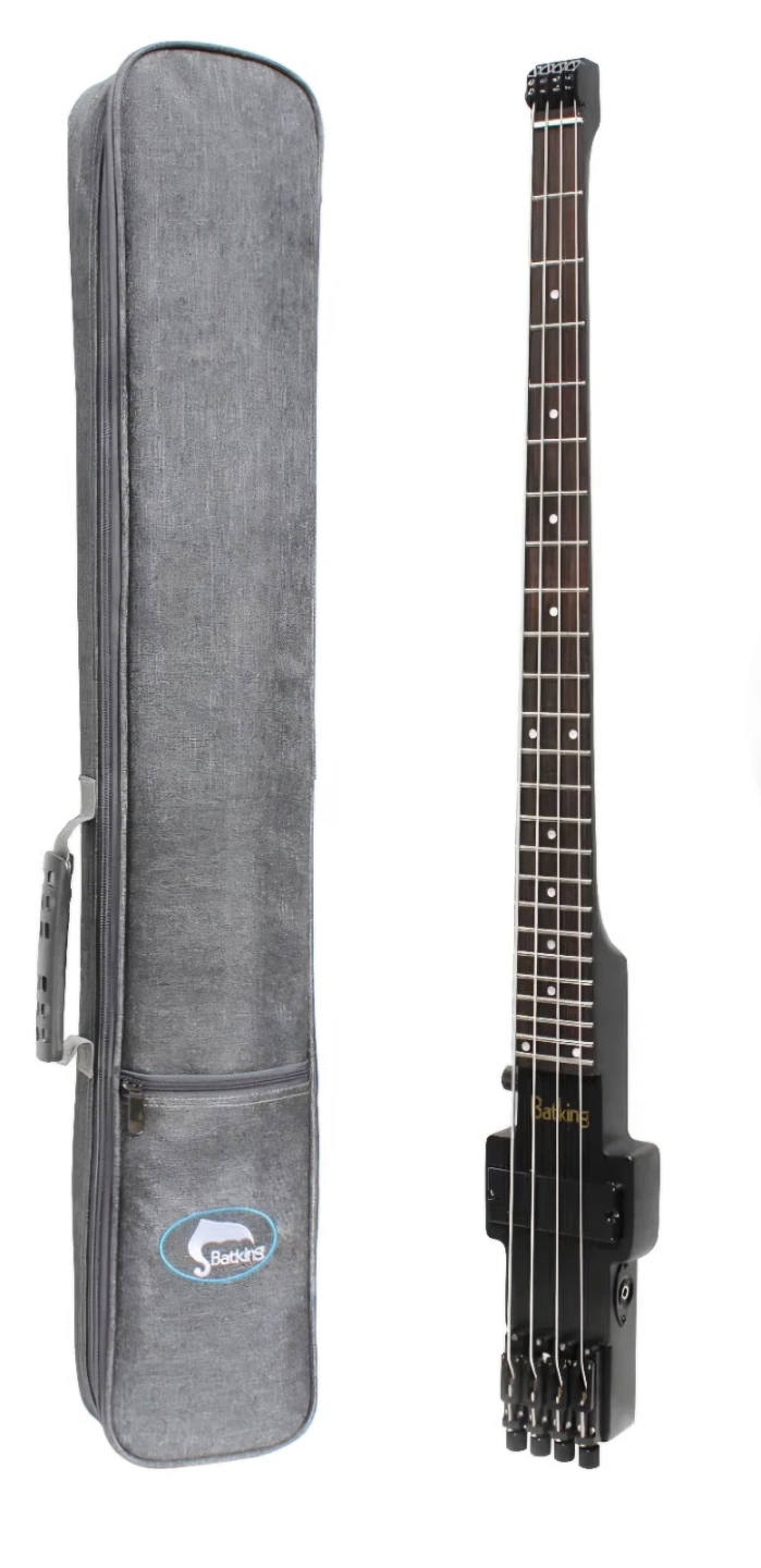 Batking Headless Travel Electric Bass 4 String with Case