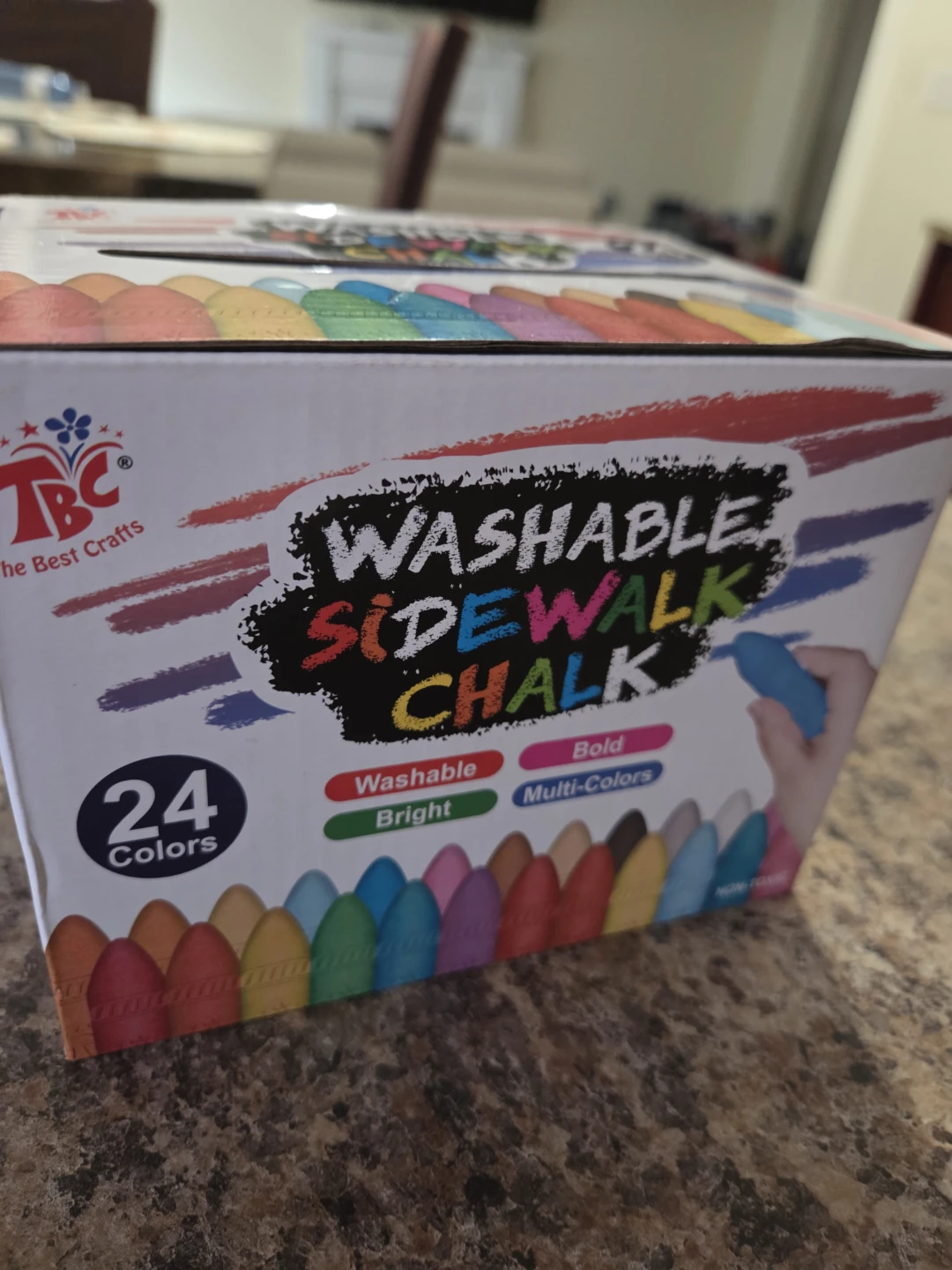 TBC Washable Sidewalk Chalk, 24 Colors