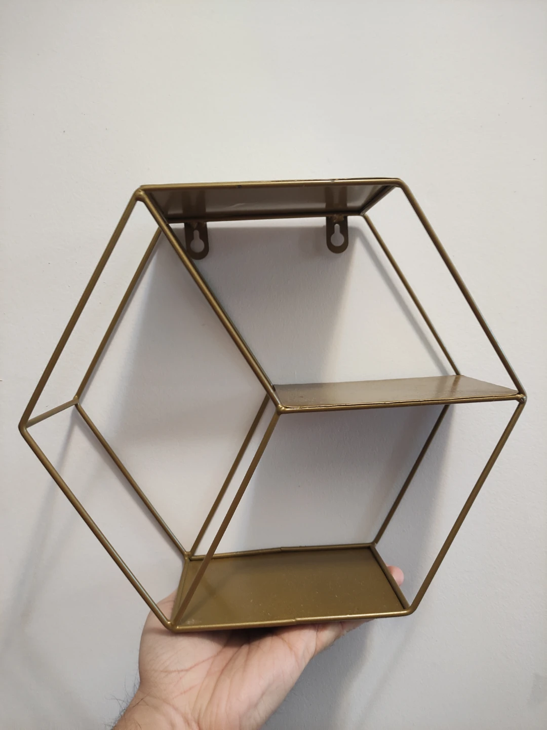 Gold Hexagonal Wall Shelf