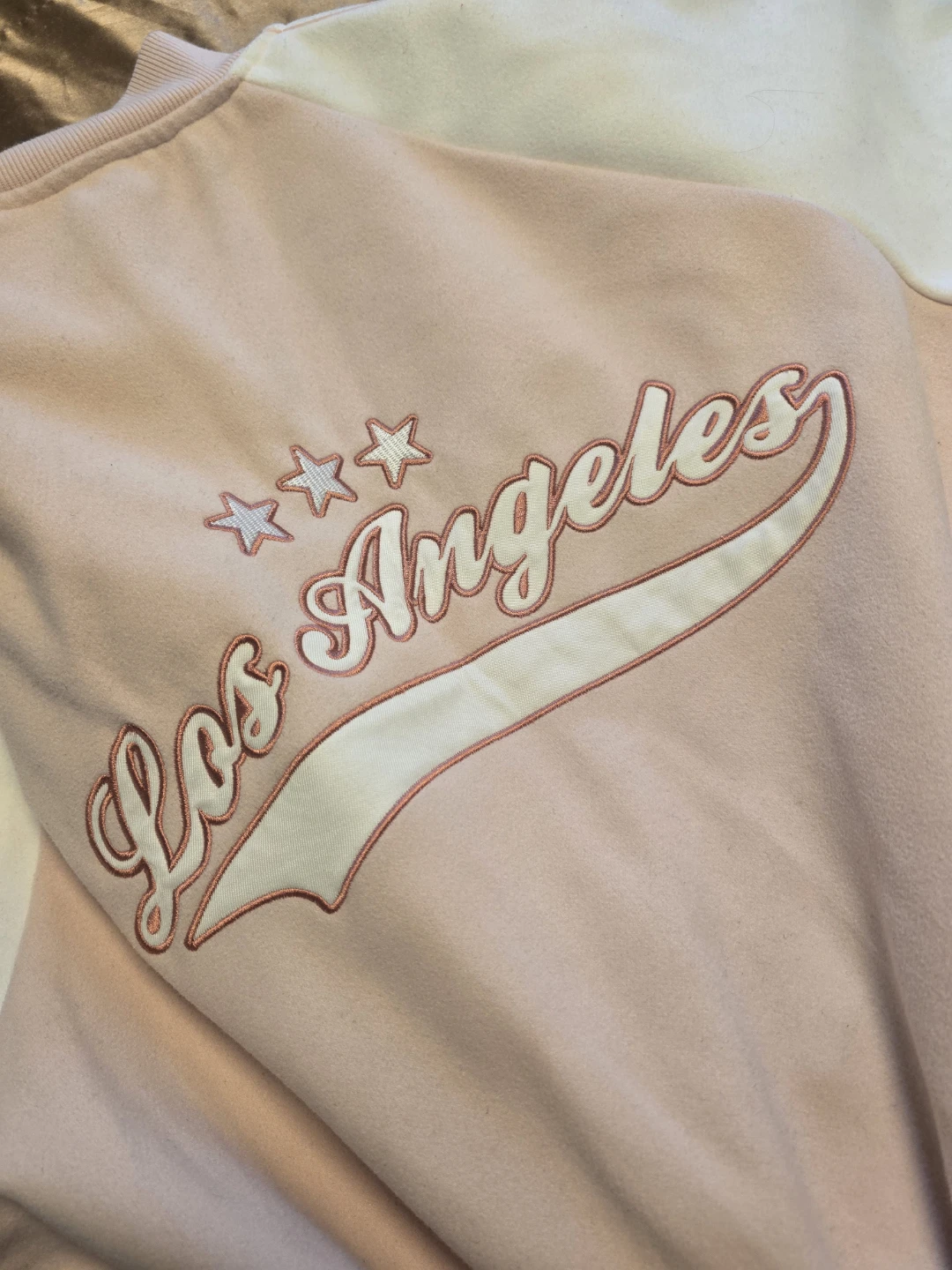 Pink & White "Los Angeles" Varsity Bomber Jacket - photo 3