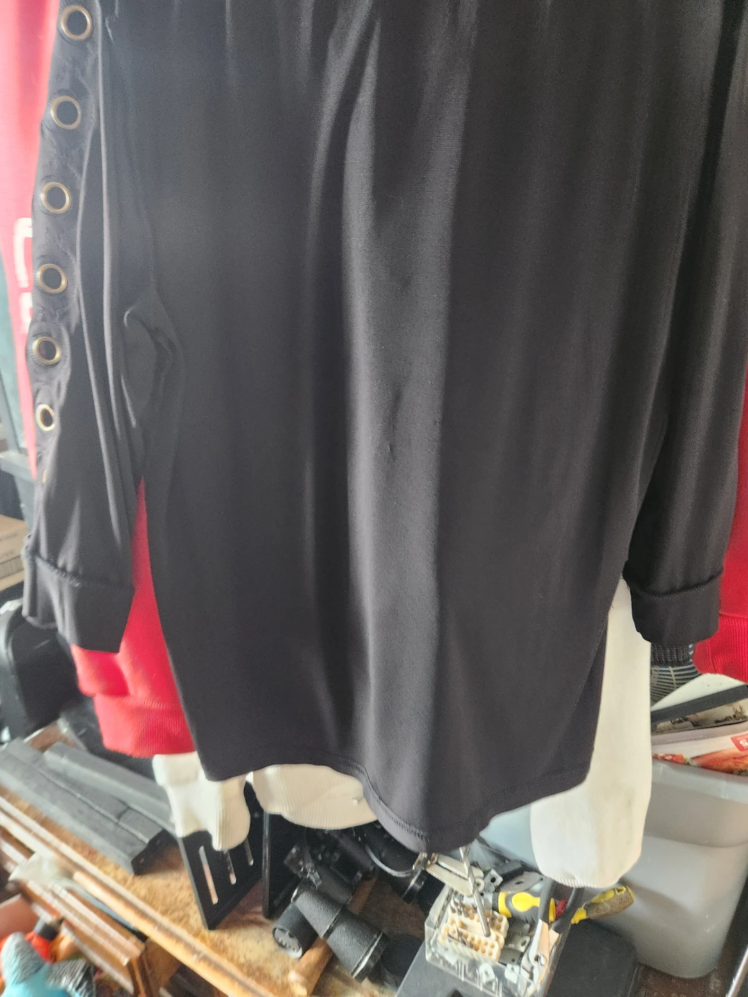 Black Long Sleeve Top with Gold Eyelets - photo 4