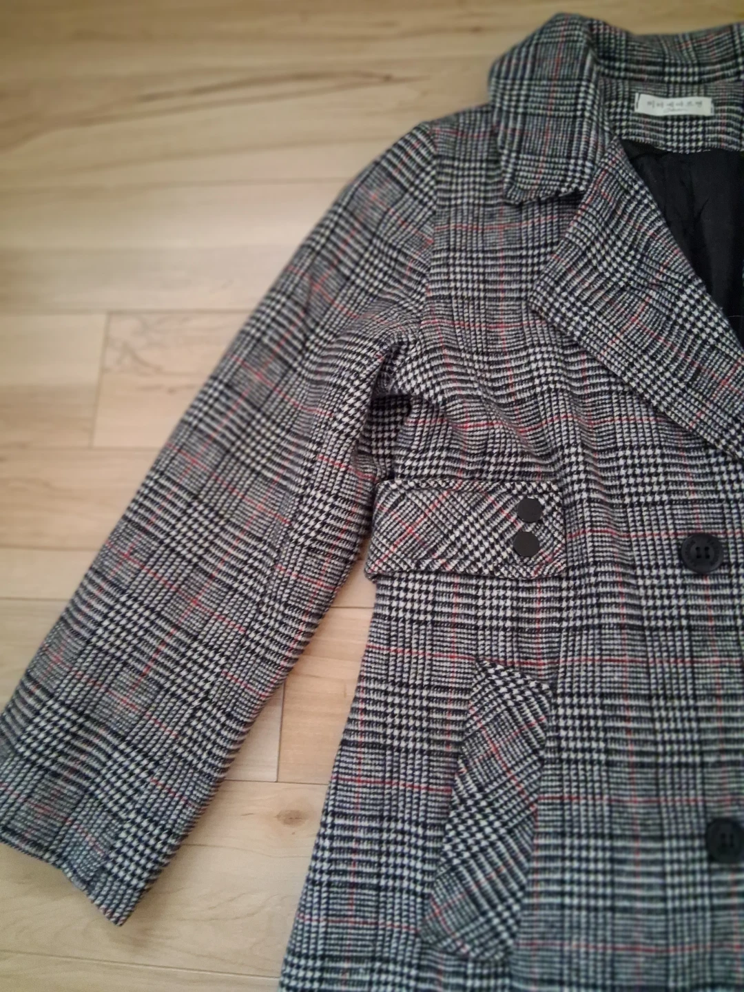 Women's Plaid Double-Breasted Coat - photo 5