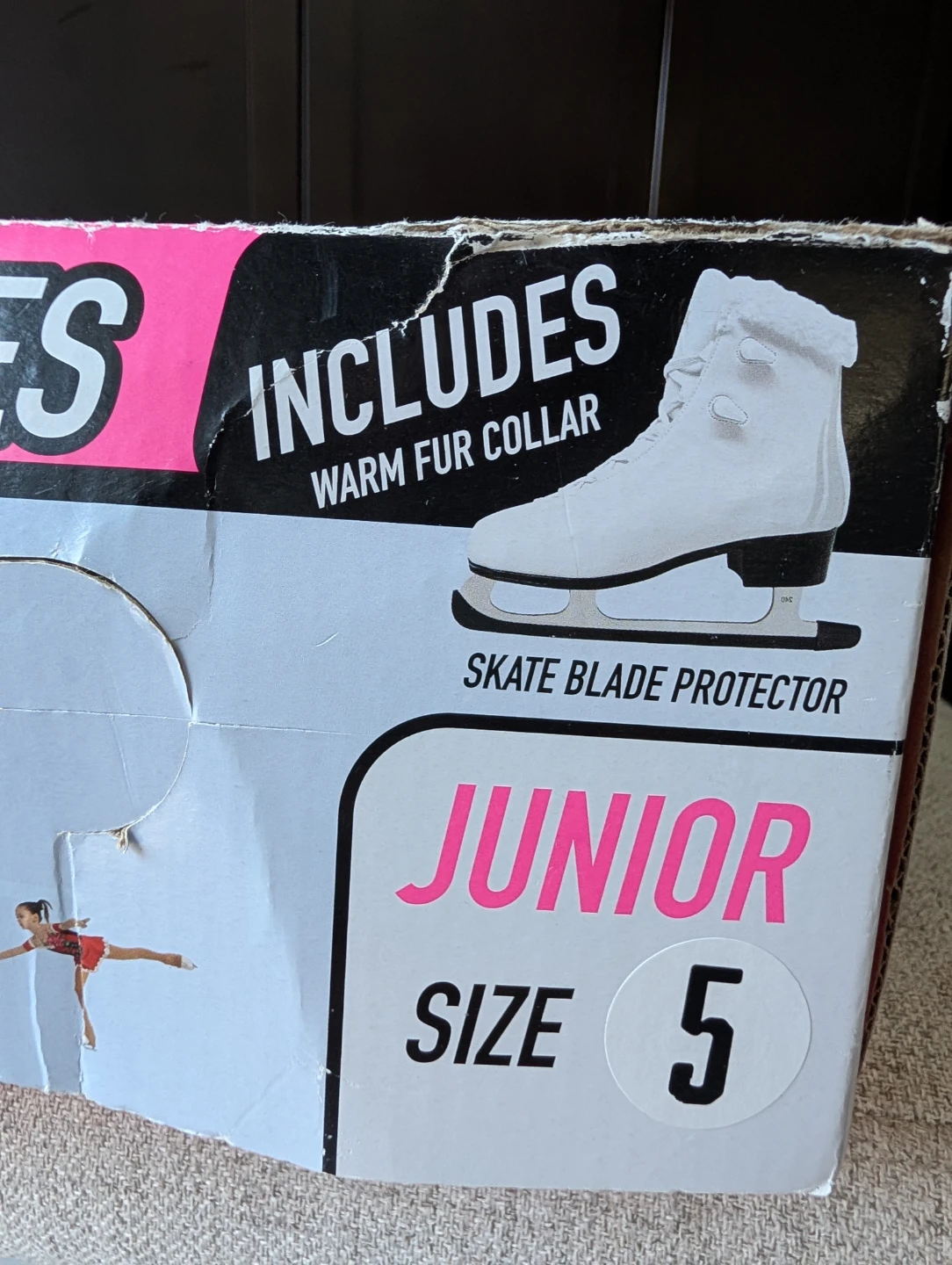 White Junior Ice Skates - Size 5 - photo 5