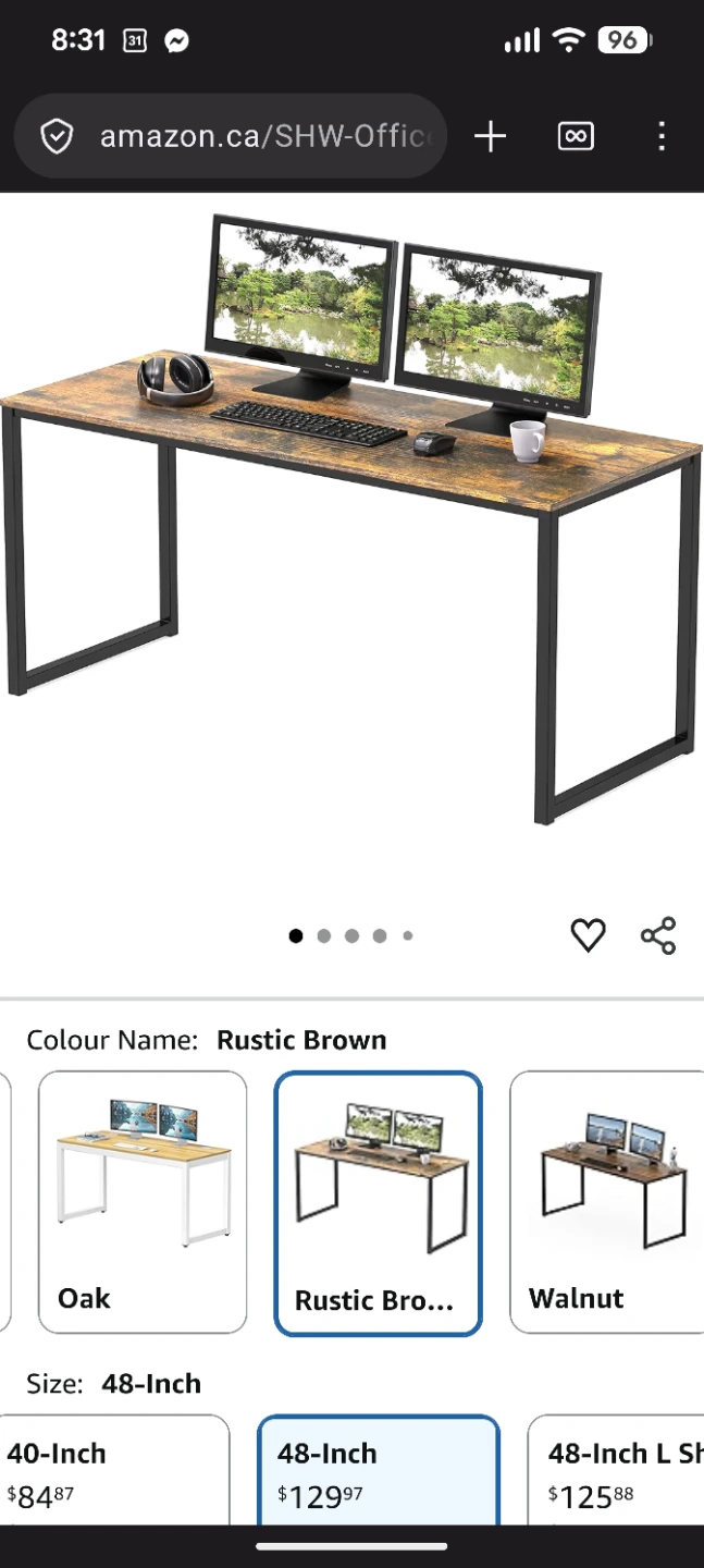 Rustic Brown 62 Inch Computer Desk - photo 2