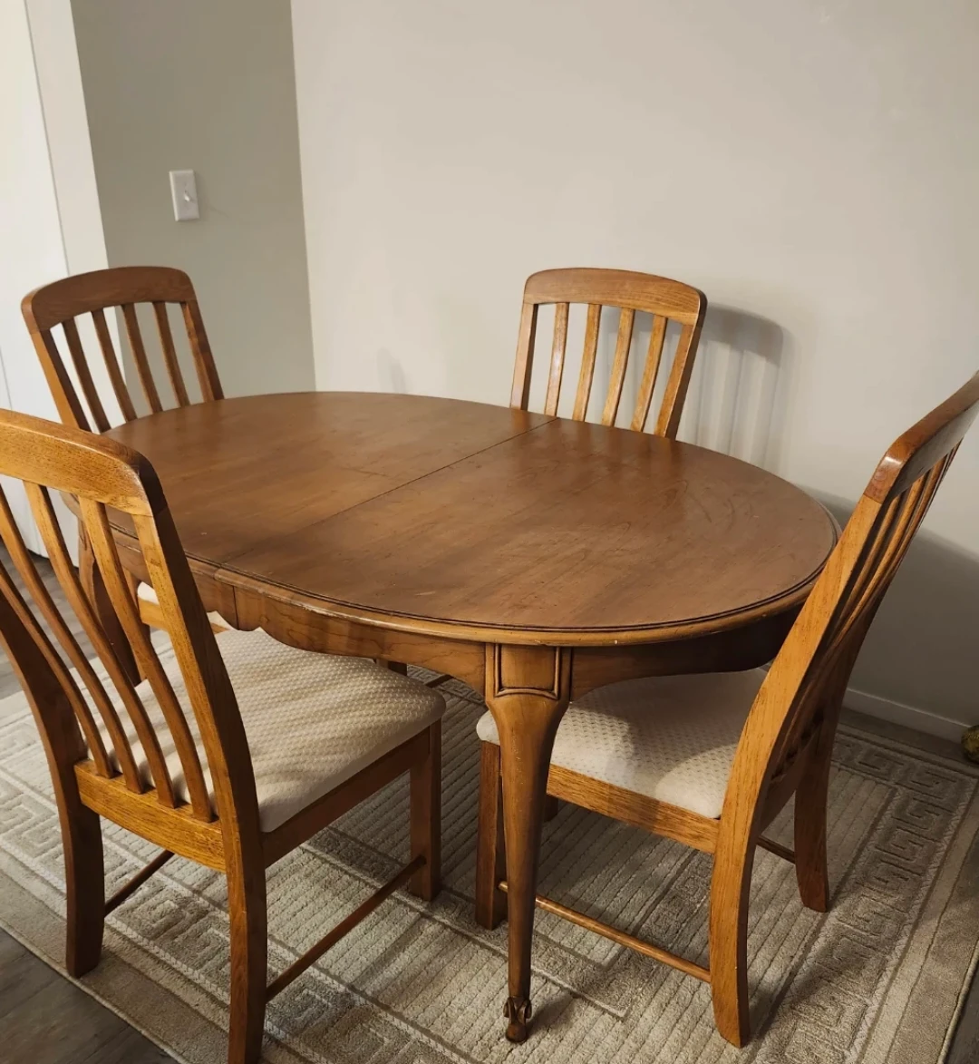 Wooden Dining Table with 4 Chairs