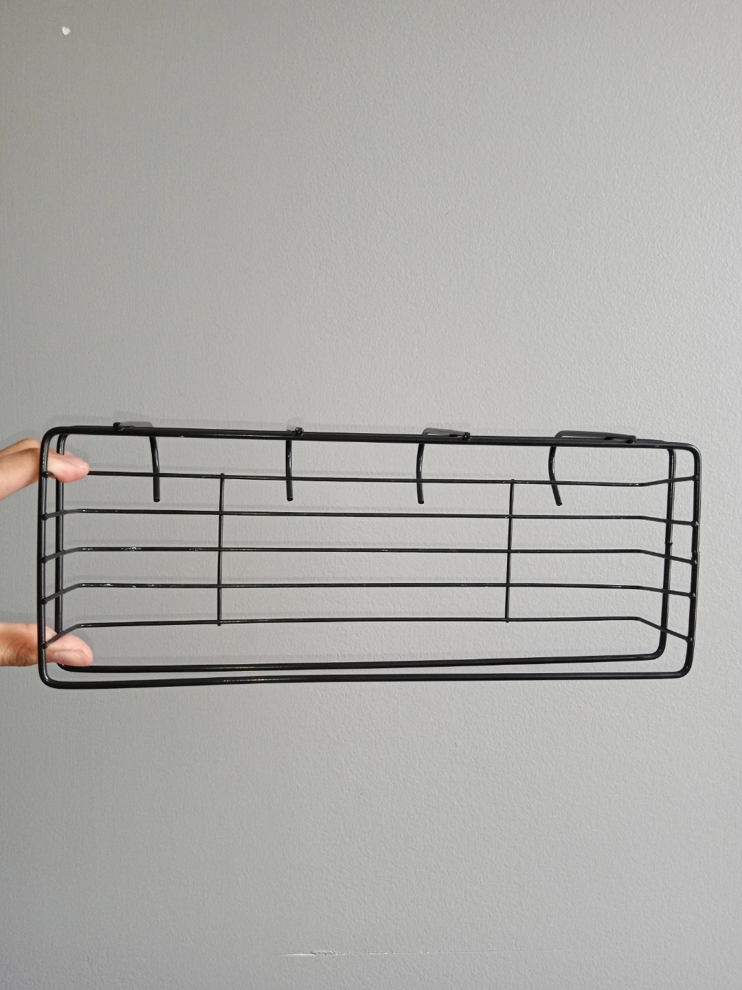Black Wire Storage Basket with Hooks. - photo 3