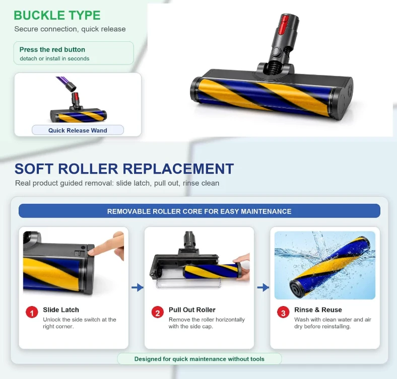 Soft Roller Brush Head for V-Series Vacuums - photo 2