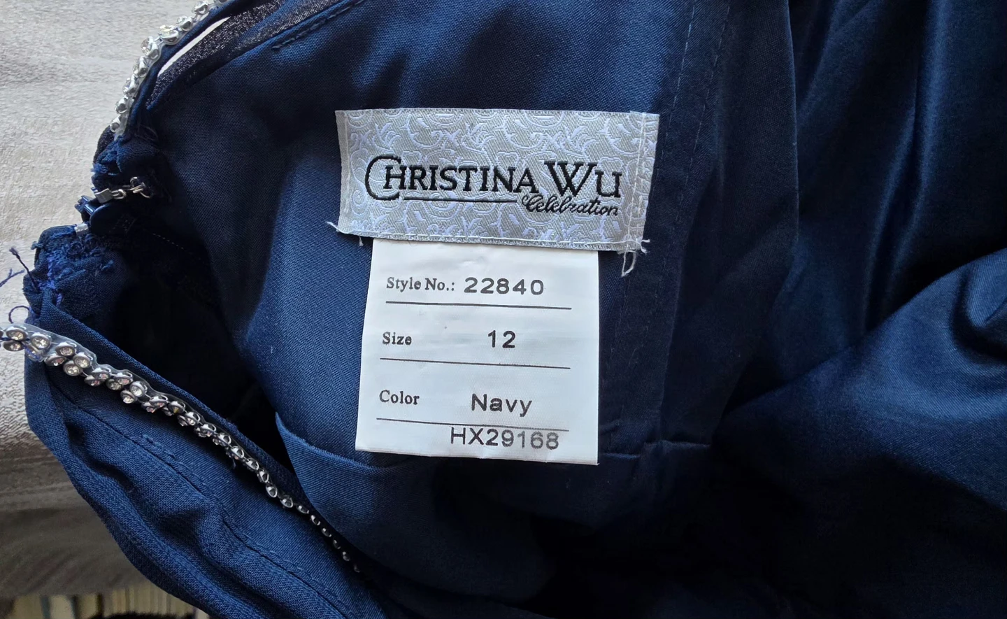 Christina Wu Celebration Navy Dress - Size 12 - photo 2