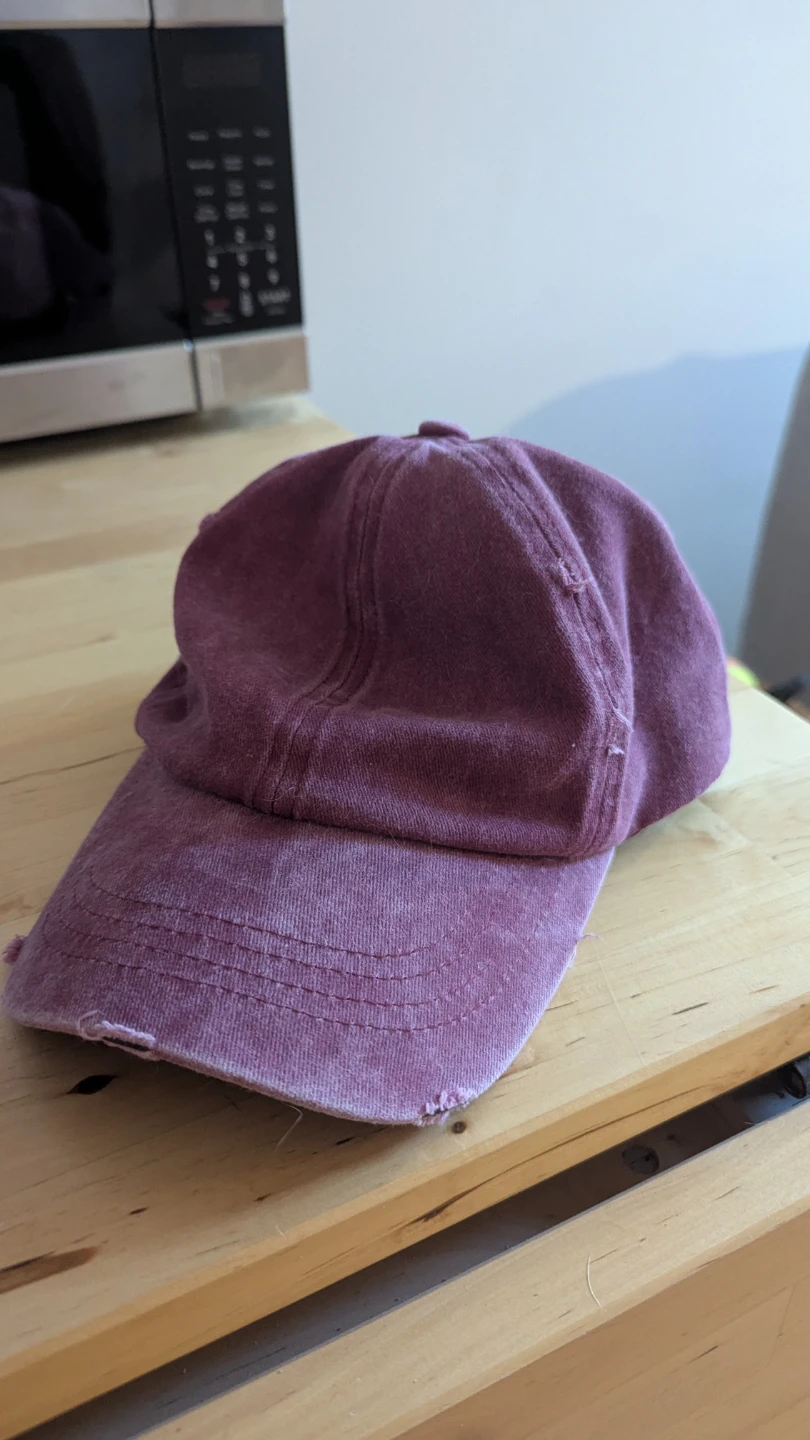 Distressed Burgundy Baseball Cap