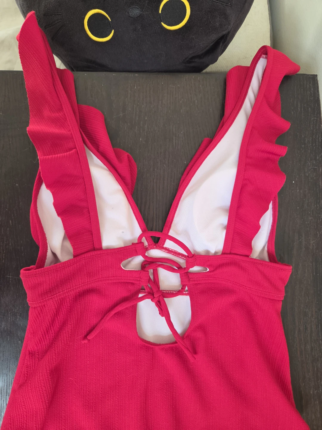 Women's Red Ruffle Swimsuit (never been used) - photo 2