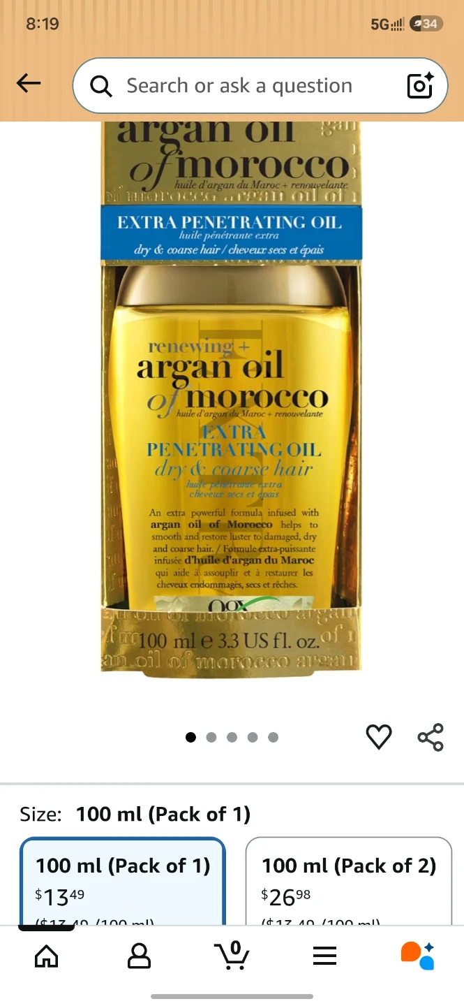 New OGX Renewing Argan Oil of Morocco Extra Penetrating Oil
