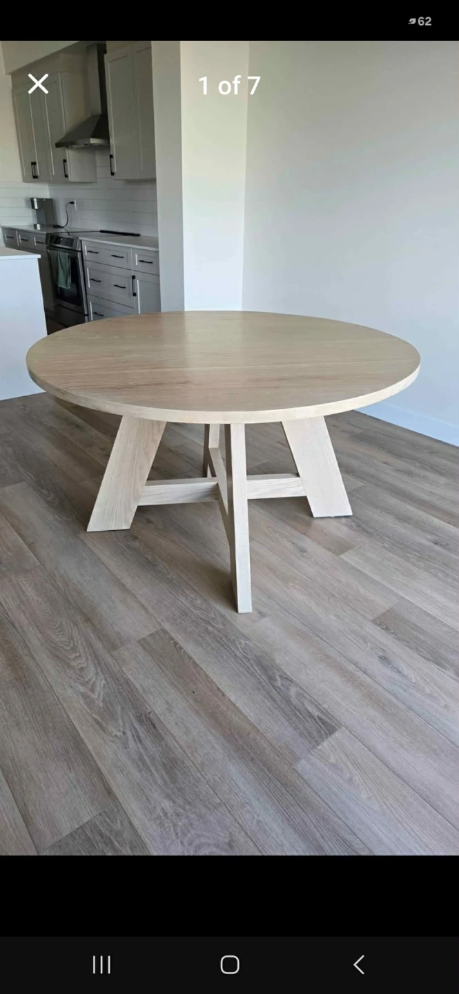 Round Hardwood Dining Table