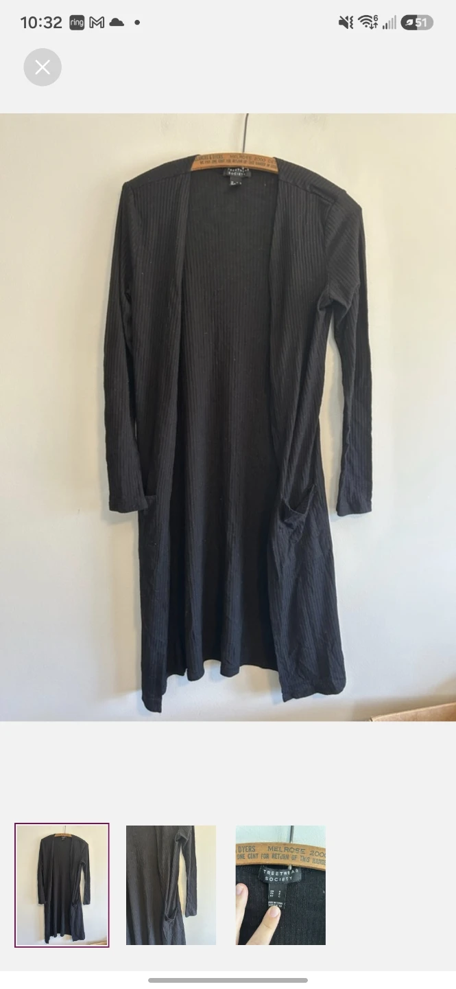 Streetwear Society Black Ribbed Cardigan