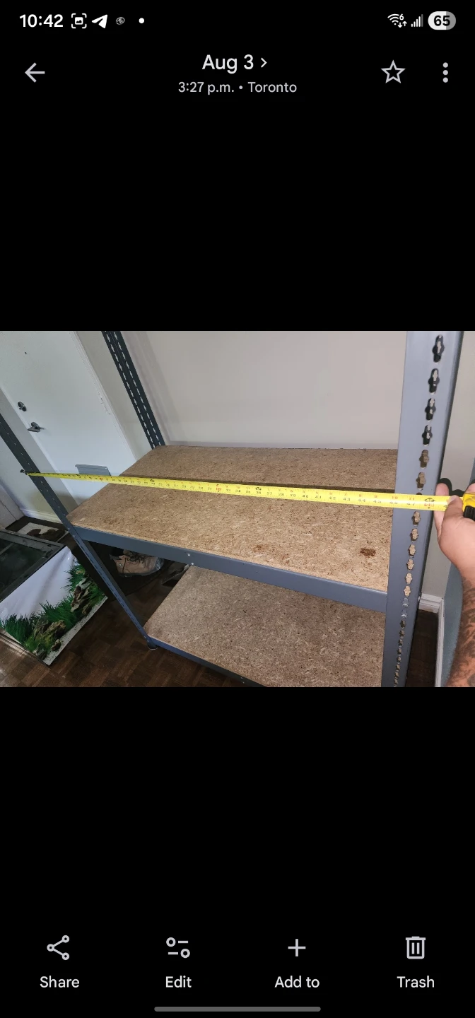 Grey Metal Shelving Unit with Wood Composite Shelves - photo 4