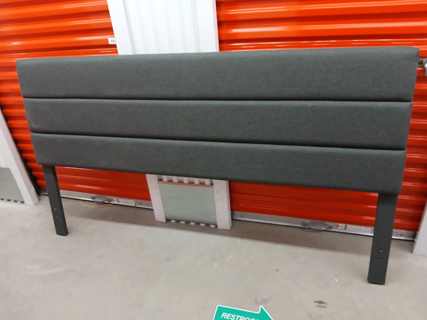 Dark Gray fabric Upholstered panels Headboard king size