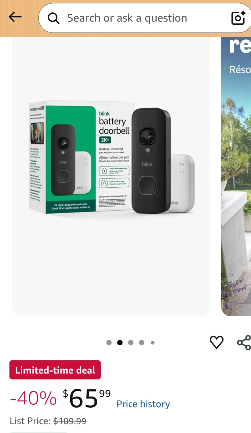 Blink Battery Doorbell 2K+