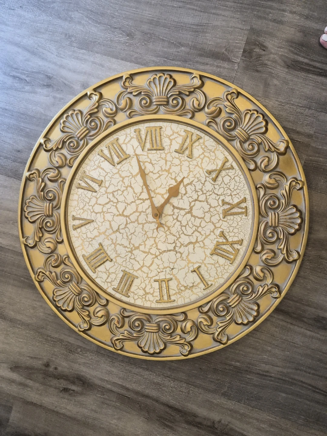 Ornate Gold Wall Clock with Roman Numerals