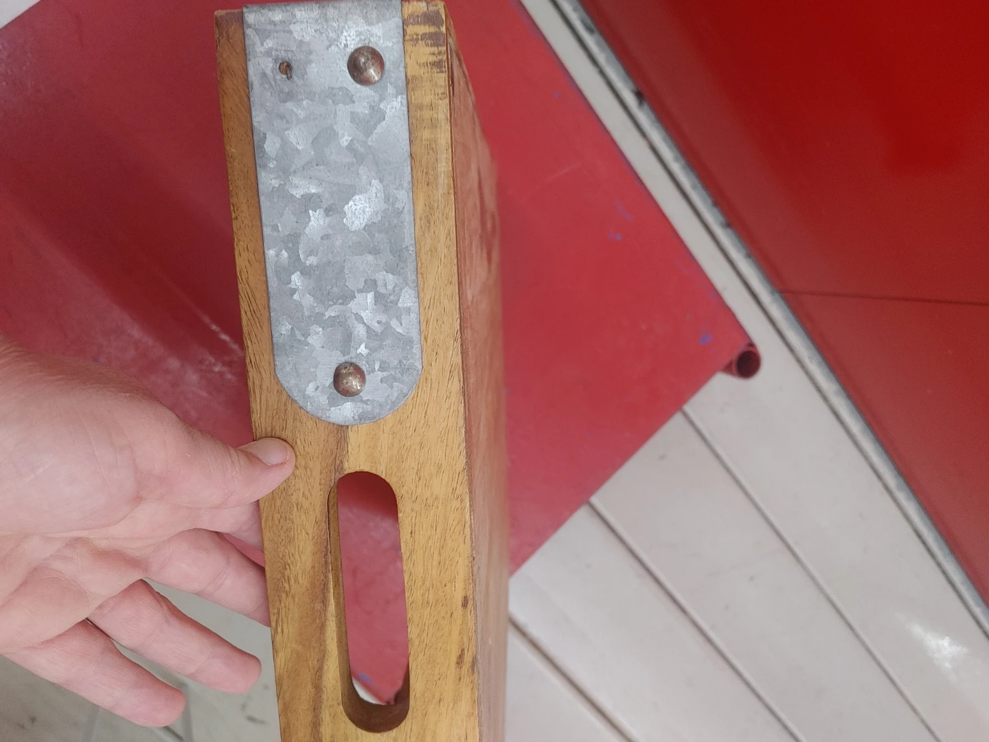 Wooden Serving Tray with Metal Accents - photo 4