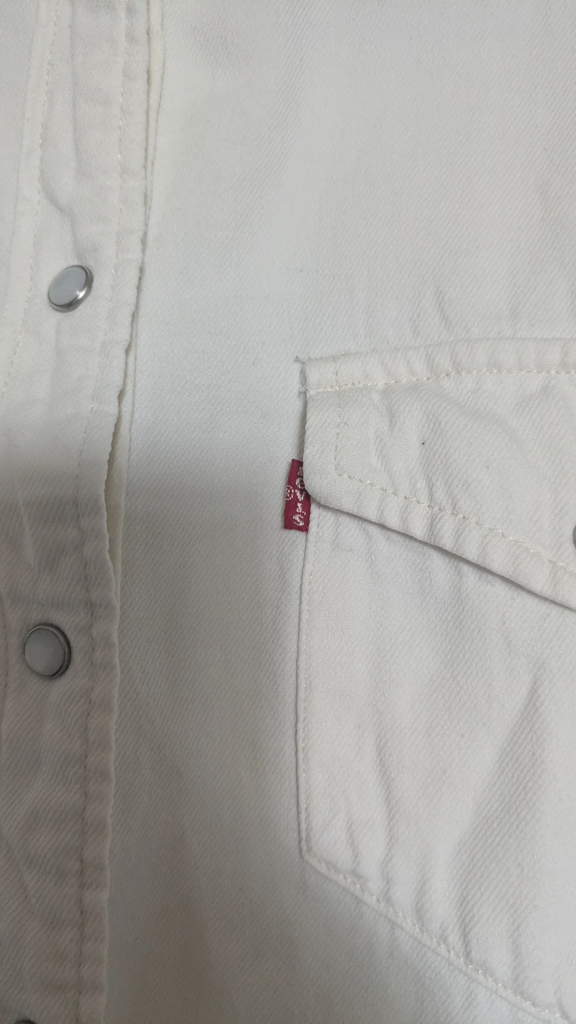 Levi's White Denim Button-Up Shirt - Medium - photo 3