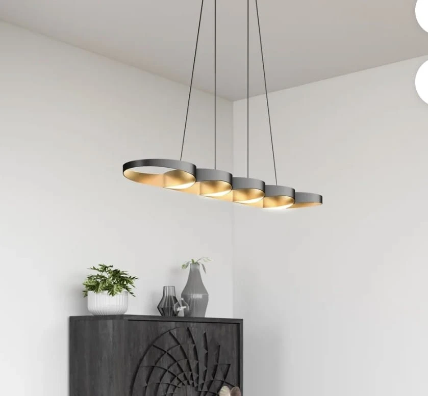Modern Black & Gold Chandelier Pendant Light Fixture