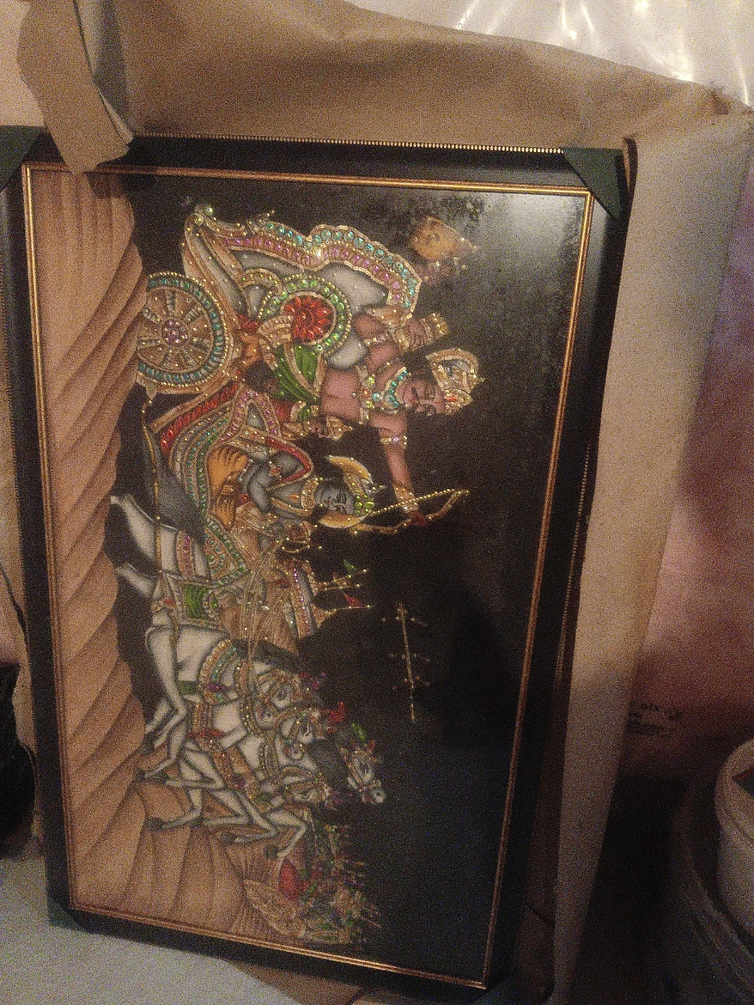 Framed Artwork Depicting a Traditional Scene - photo 2