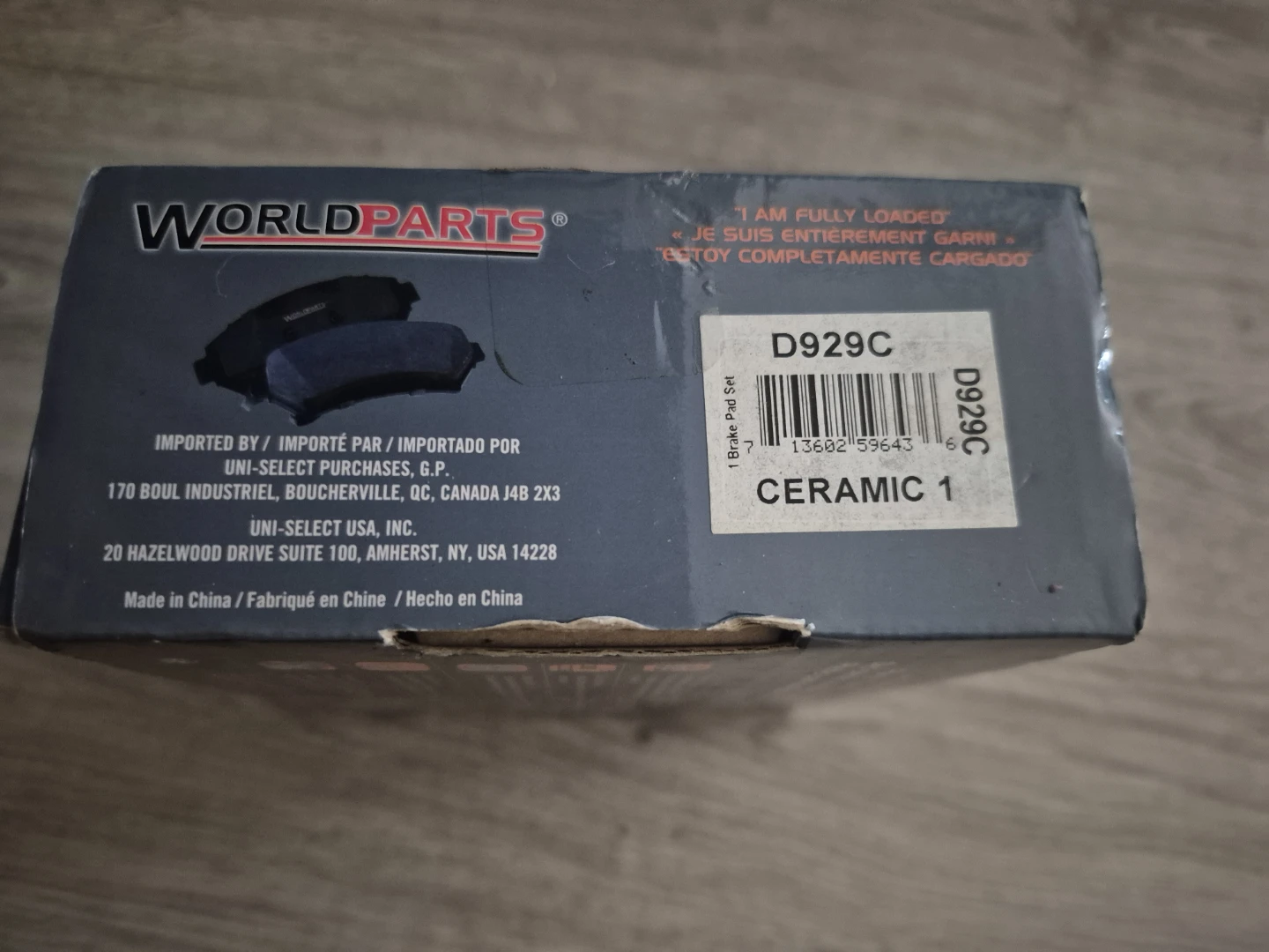World Parts D929C Ceramic 1 Brake Pad Set - photo 2