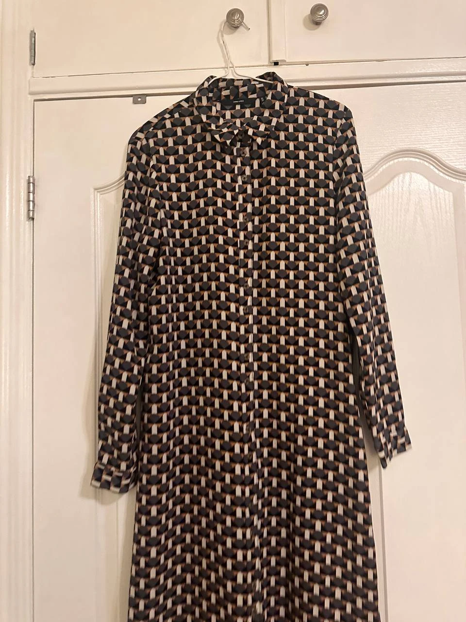 Vero Moda Geometric Print Button-Up Midi Shirt Dress - photo 2