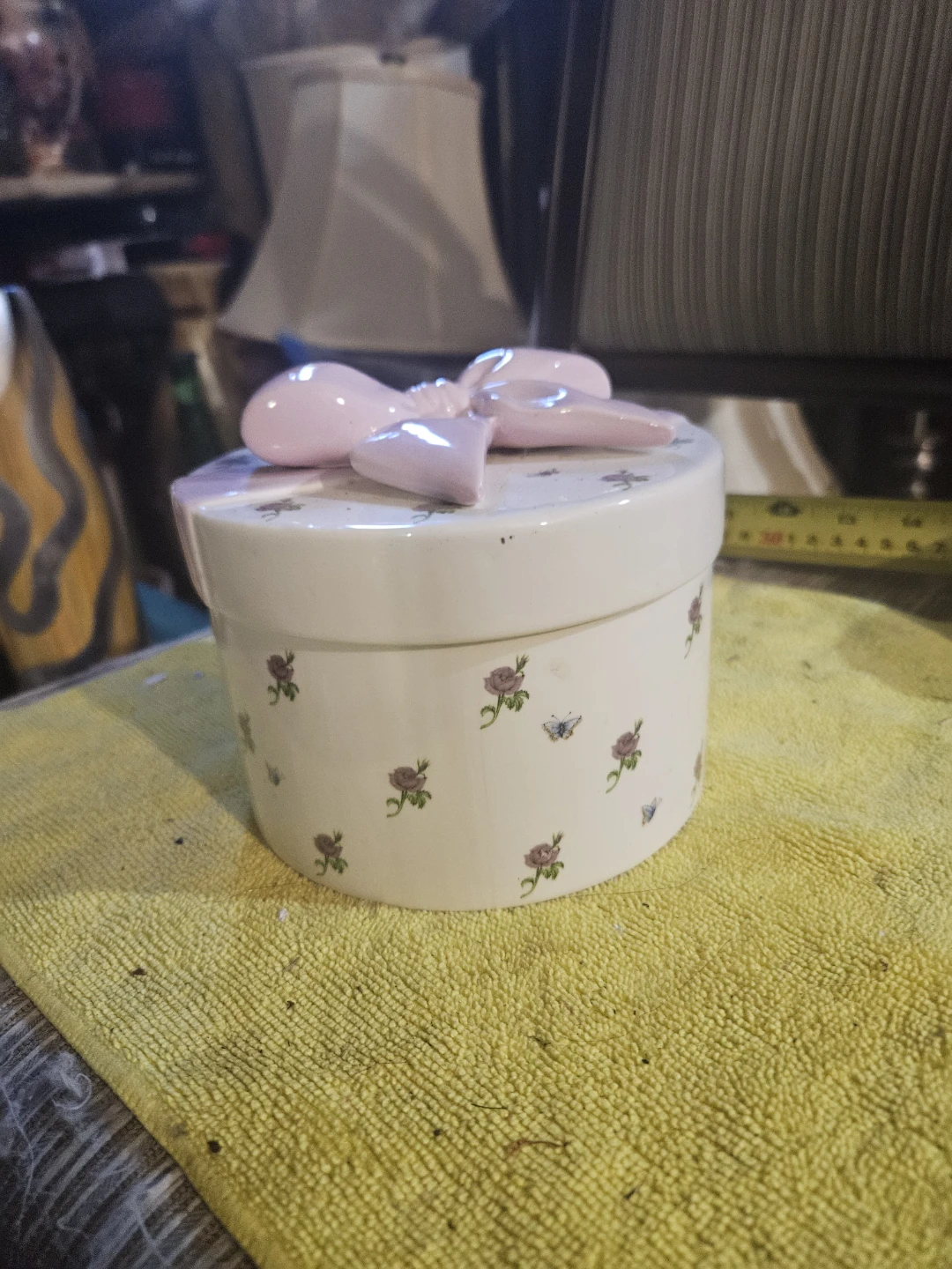 Ceramic Trinket Box with Pink Bow - photo 2