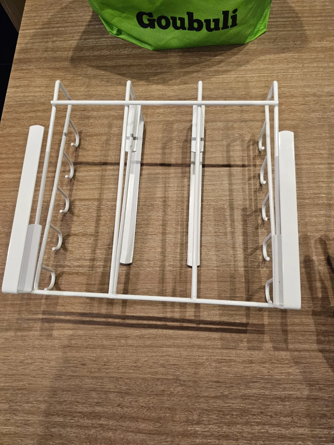 White Under-Shelf Storage Rack with Hooks - photo 5