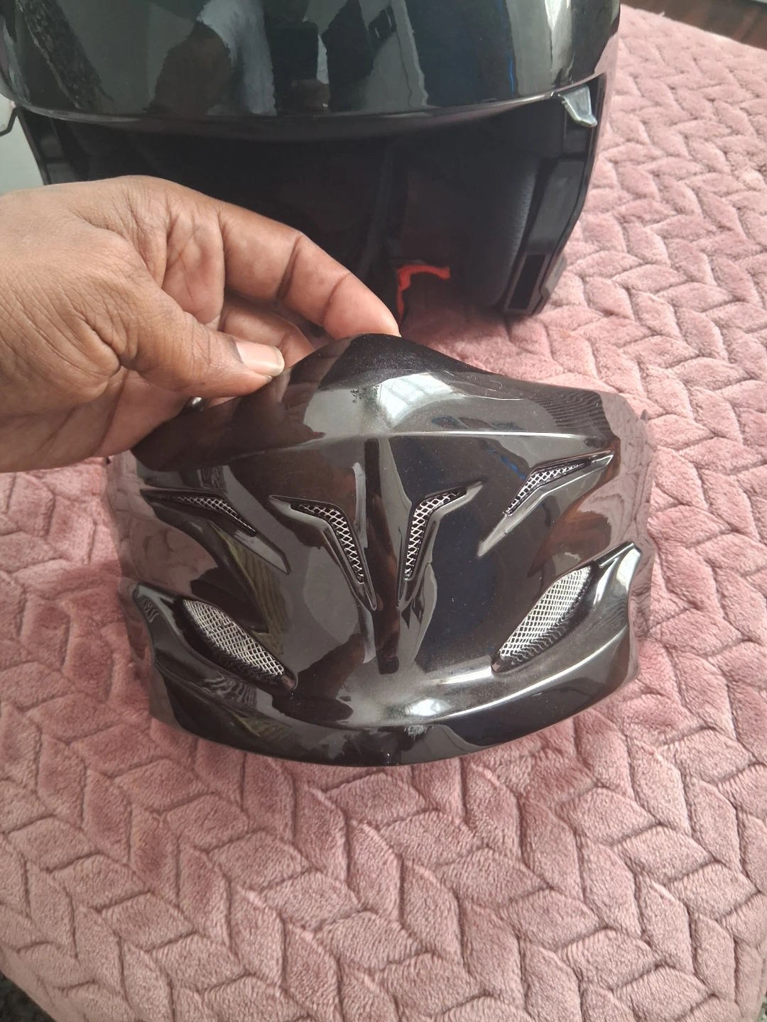 Glossy Black Motorcycle Helmet with Visor - photo 5