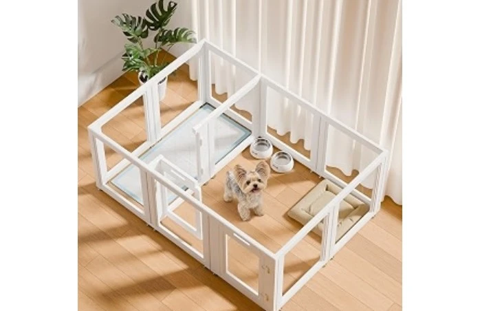 EVERFRONT Clear Acrylic Playpen – 24" – 10 Panels – Like New - photo 2