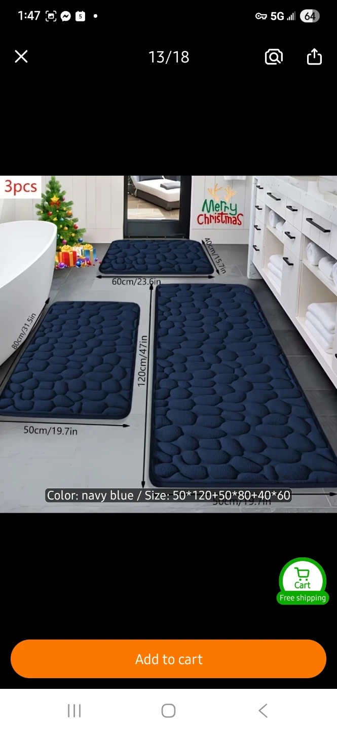 NEW 3-Piece Rectangular Bath Mat Set 🚿 - photo 5
