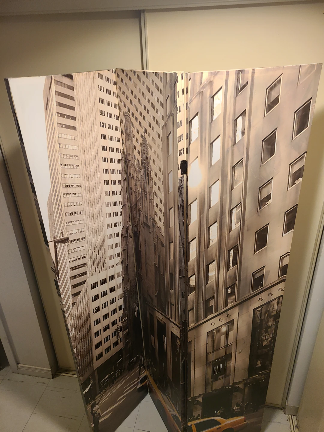 Decorative Room Divider - Cityscape Print - photo 3