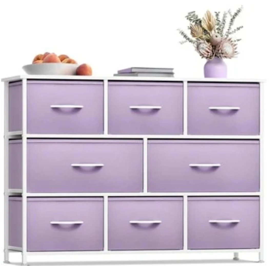 8-Drawer Fabric Dresser - Lavender