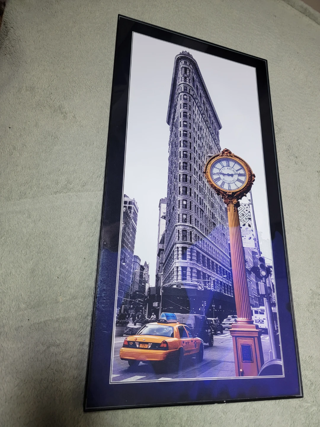 Framed NYC Flatiron Building Clock Wall Art - photo 3