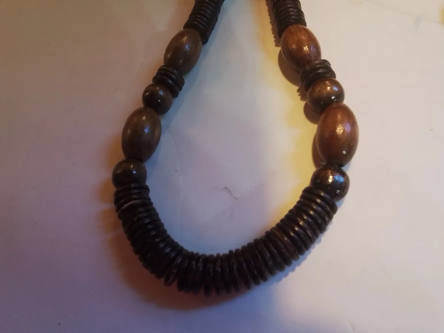 Handcrafted Mixed Wooden Bead & Coconut Shell Strand Necklace - photo 4