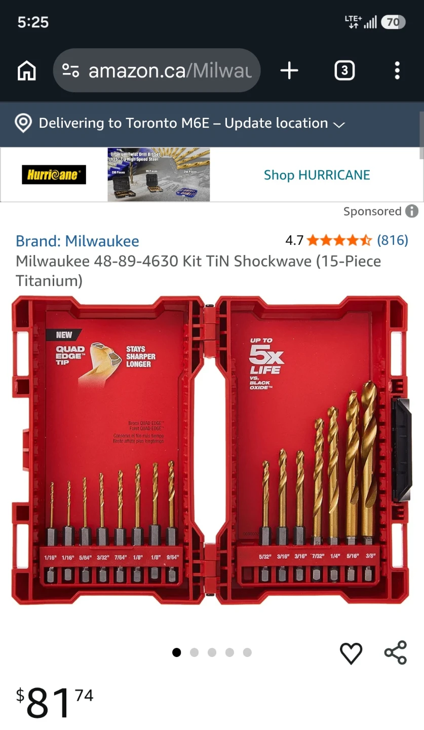Milwaukee Drill Bit set of 15 pieces