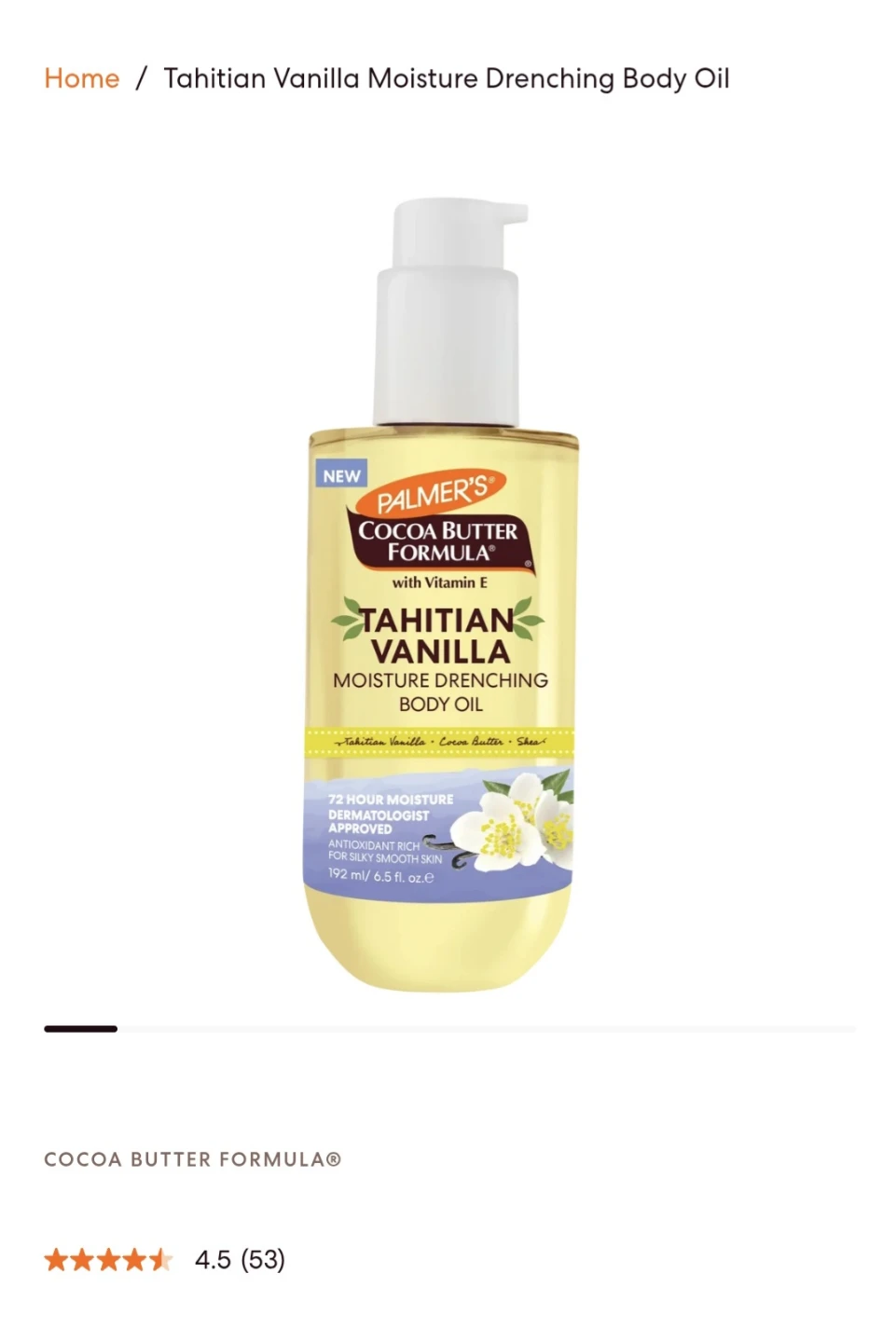 Palmer's Cocoa Butter Tahitian Vanilla Body Oil