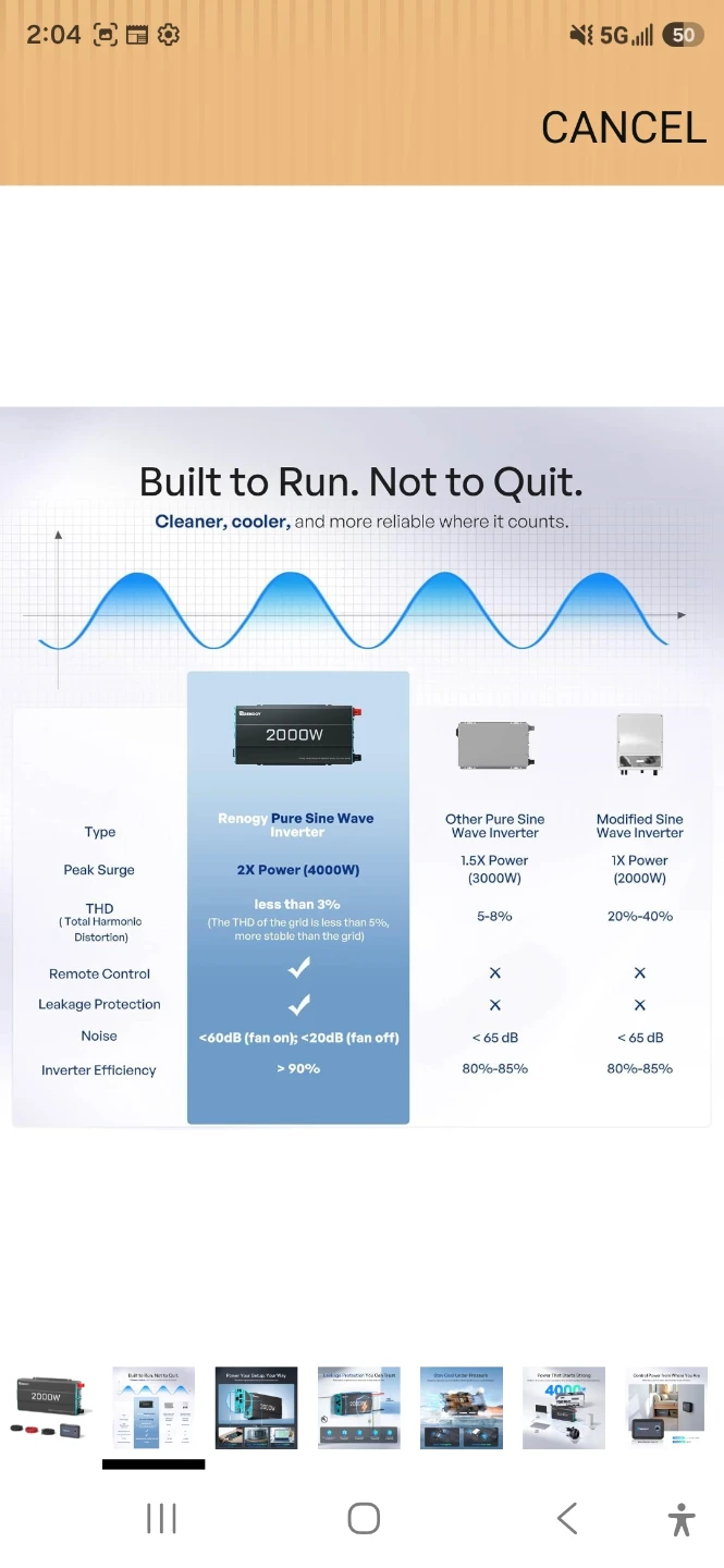 Renogy 2000W Pure Sine Wave Inverter - photo 2