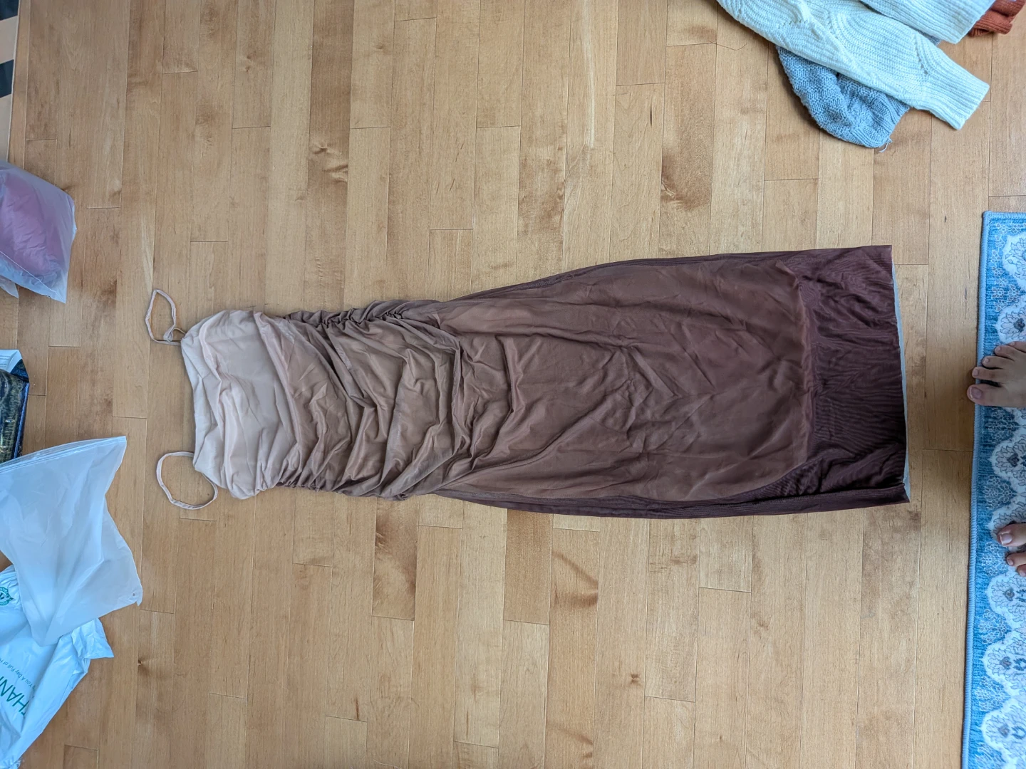 Ruched Ombre Mesh Maxi Dress - photo 2