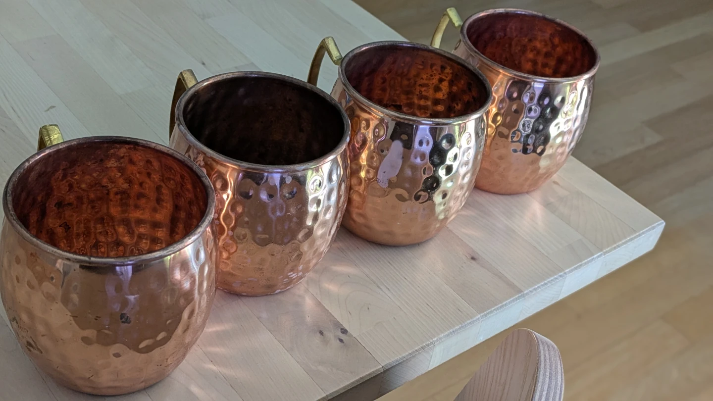 Set of 4 Hammered Copper Mugs - photo 2